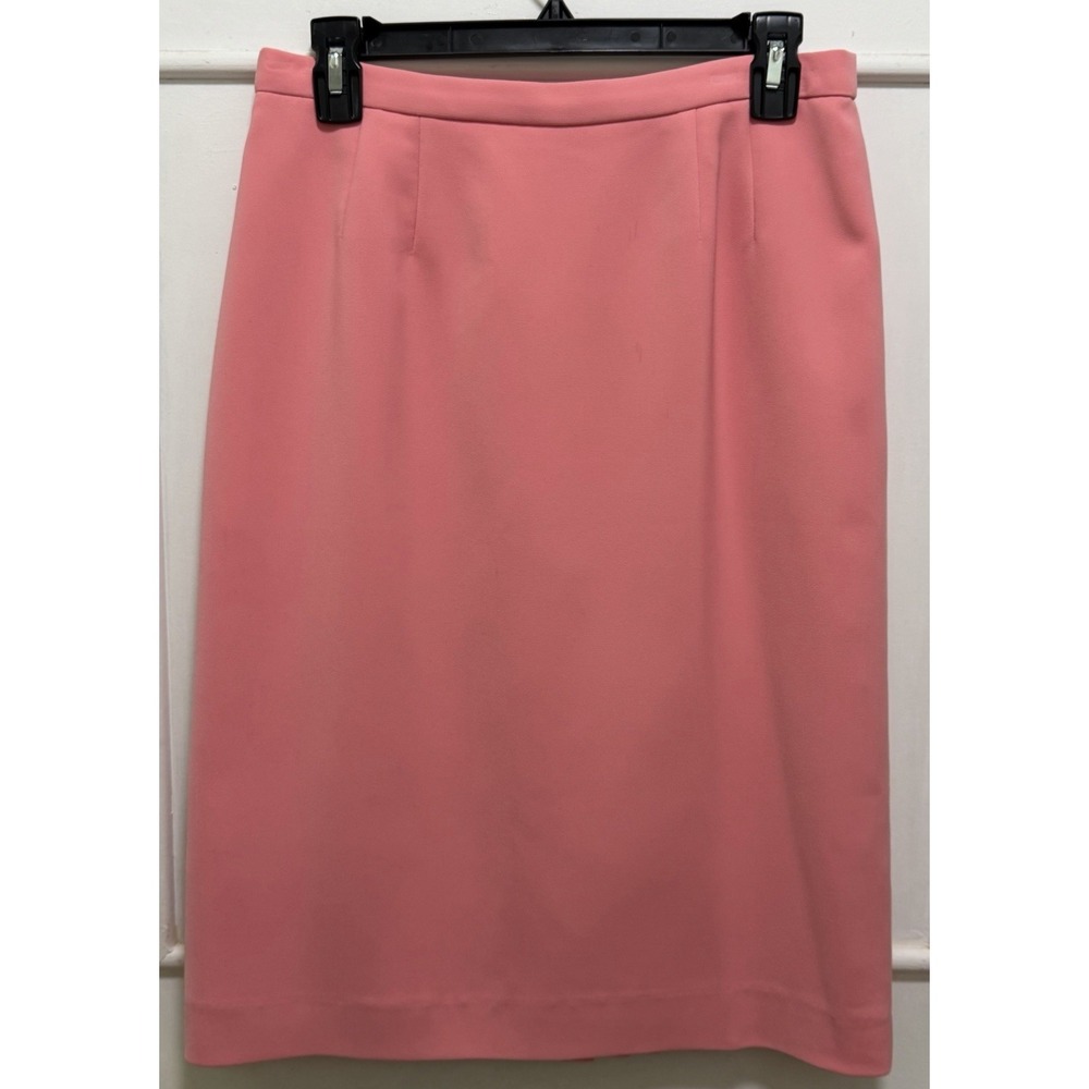 Le Suit Straight Pencil Skirt Women's Size 6 Coral Back Slit Lined Office Career
